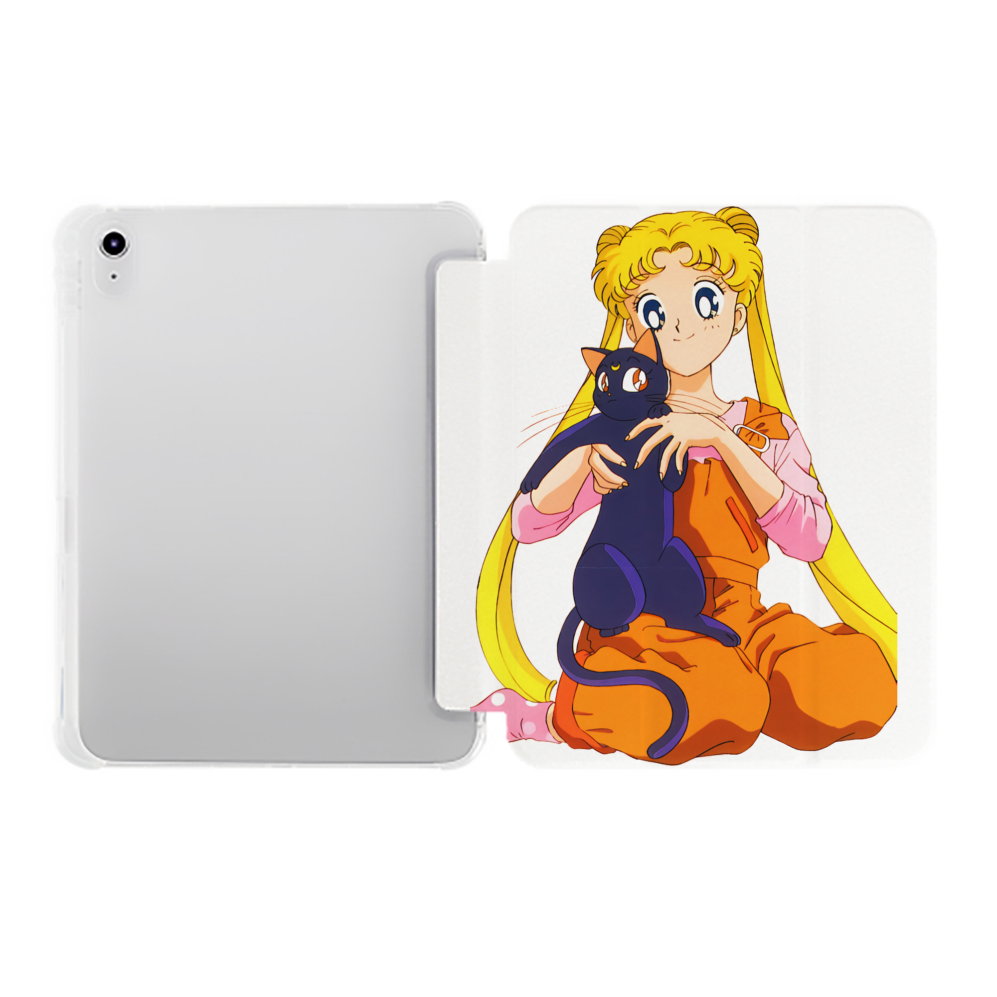 （画像用） 美少女戦士セーラームーン 愛野 美奈子 あいの みなこ Sailor Moon Aino Minako IPad ケース ペン収納付き 三つ折りスタンド PUレザー×シリコン 対応機種9.5/10.5/10.9インチ